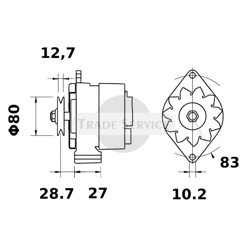 11.201.095 AAG1310 MG462 MAHLE (Letrika, Iskra) Generator (11201095)