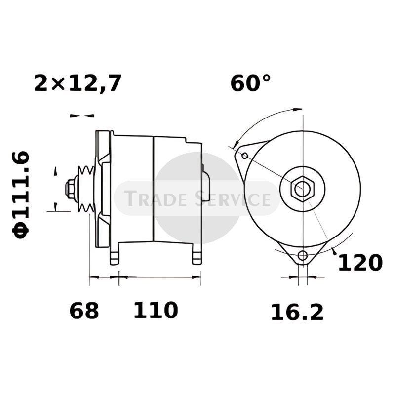 11.203.924 AAT1393 MG606 MAHLE (Letrika, Iskra) Generator (11203924)