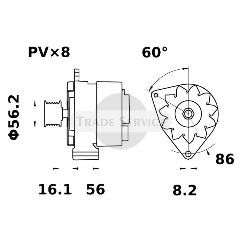 11.204.910 AAK4632 MG720 MAHLE (Letrika, Iskra) Generator (11204910)