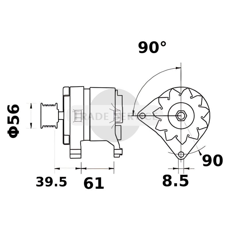 11.205.572 AAK4764 MAHLE (Letrika, Iskra) Generator MG1177
