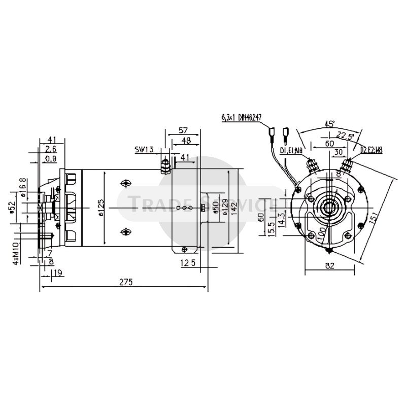 11.216.577 AMK5543 MM217 MAHLE (Letrika, Iskra) DC-Motor (11216577)