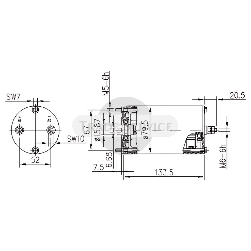 11.216.965 AME1155 MM58 MAHLE (Letrika, Iskra) DC-Motor (11216965)