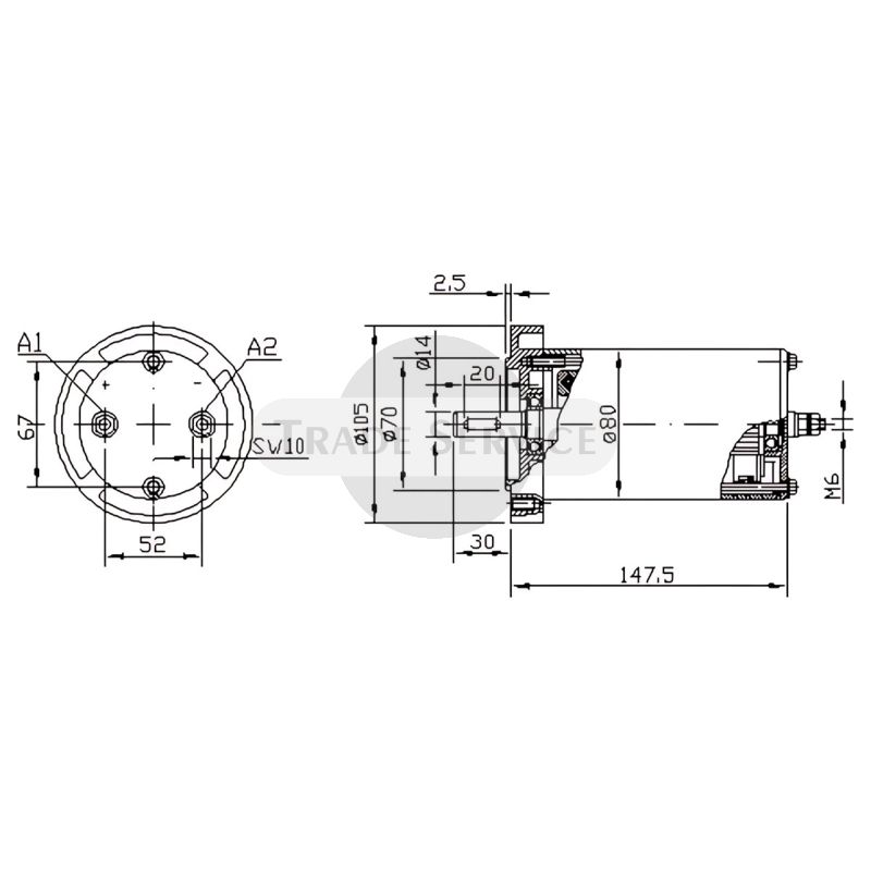 11.218.076 AME1786 MM355 MAHLE (Letrika, Iskra) DC-Motor (11218076)
