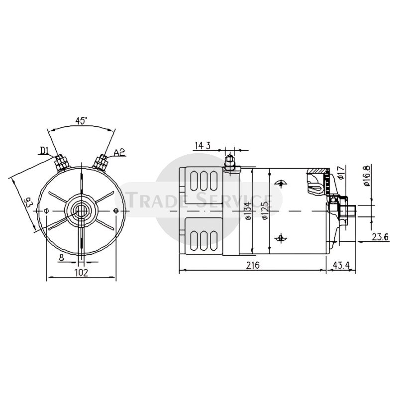 11.218.108 AMK4509 MM395 MAHLE (Letrika, Iskra) DC-Motor (11218108)