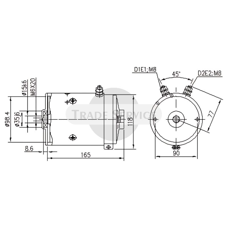 11.216.093 AMJ5704 MM412 MAHLE (Letrika, Iskra) DC-Motor (11216093)