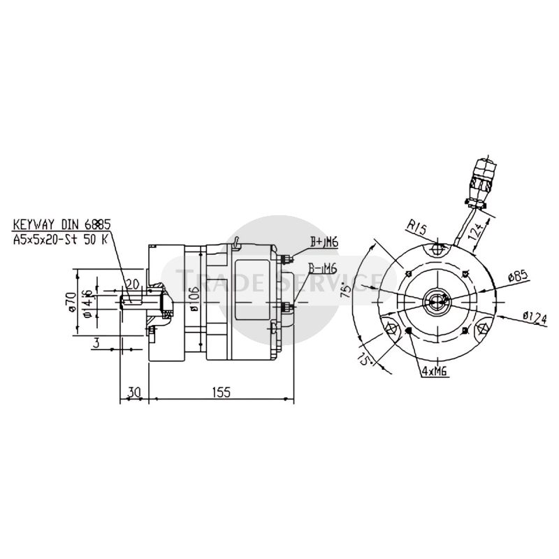 11.213.098 AMG6334 MM314 MAHLE (Letrika, Iskra) DC-Motor (11213098)