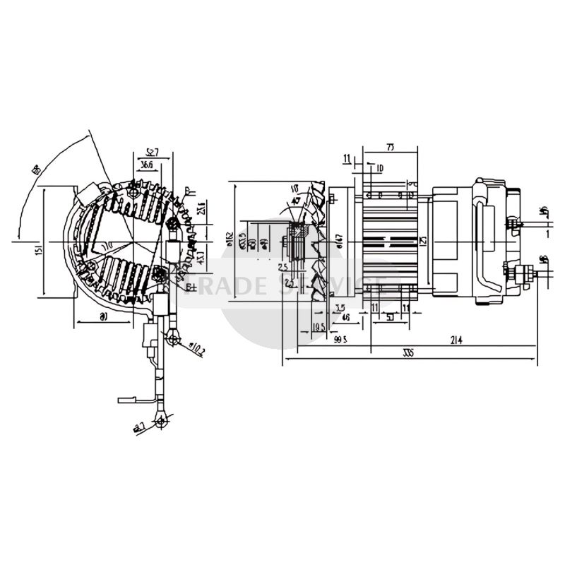 11.213.106 AMK6109 MM346 MAHLE (Letrika, Iskra) DC-Motor (11213106)