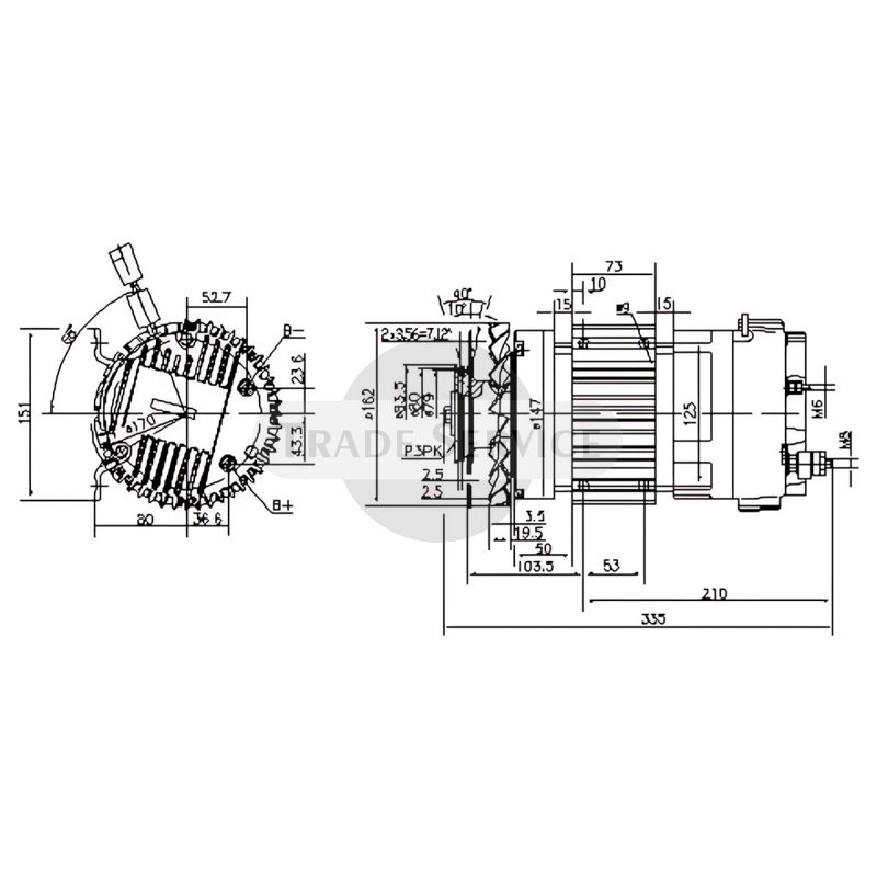 11.213.231 AMK6128 MM351 MAHLE (Letrika, Iskra) DC-Motor (11213231)