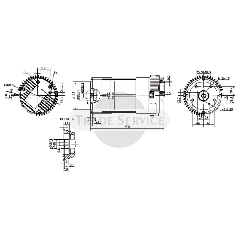 11.213.234 AML6308 MM248 MAHLE (Letrika, Iskra) DC-Motor (11213234)