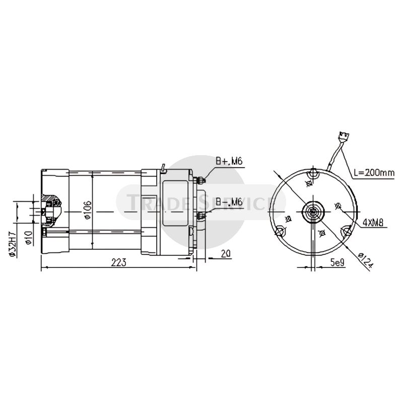 11.213.064 AMG6323 MM404 MAHLE (Letrika, Iskra) DC-Motor (11213064)