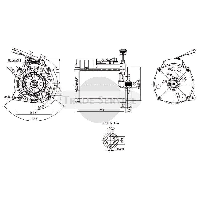 11.217.094 AMT7121 MM348 MAHLE (Letrika, Iskra) DC-Motor (11217094)