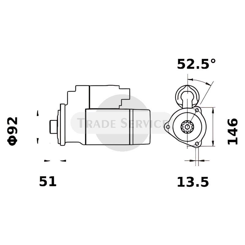 11.131.791 AZG4676 MS42 MAHLE (Letrika, Iskra) Anlasser (11131791)