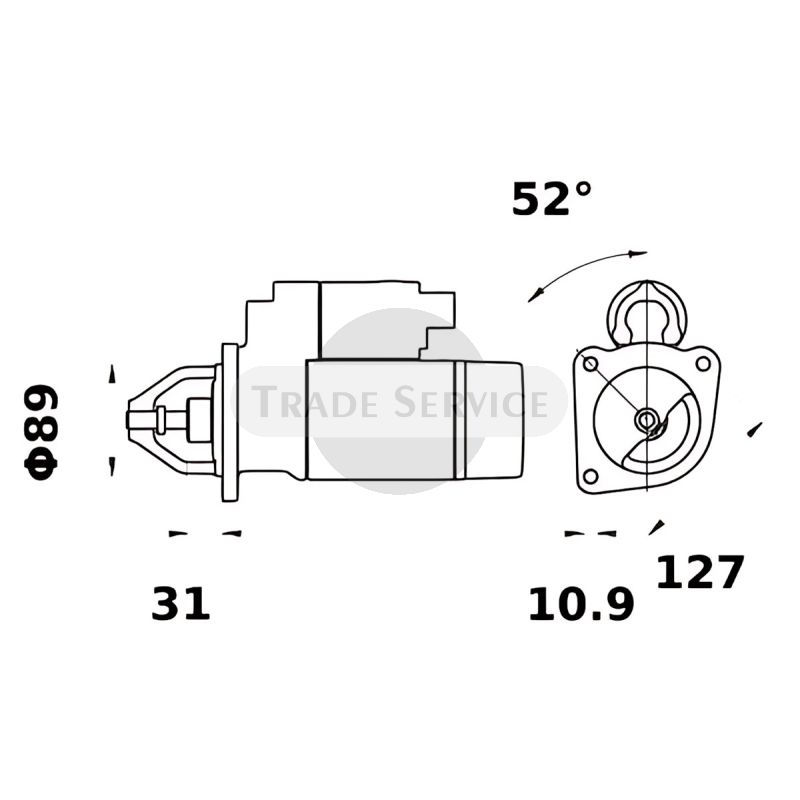 11.132.177 AZF4323 MS210 MAHLE (Letrika, Iskra) Anlasser (11132177)
