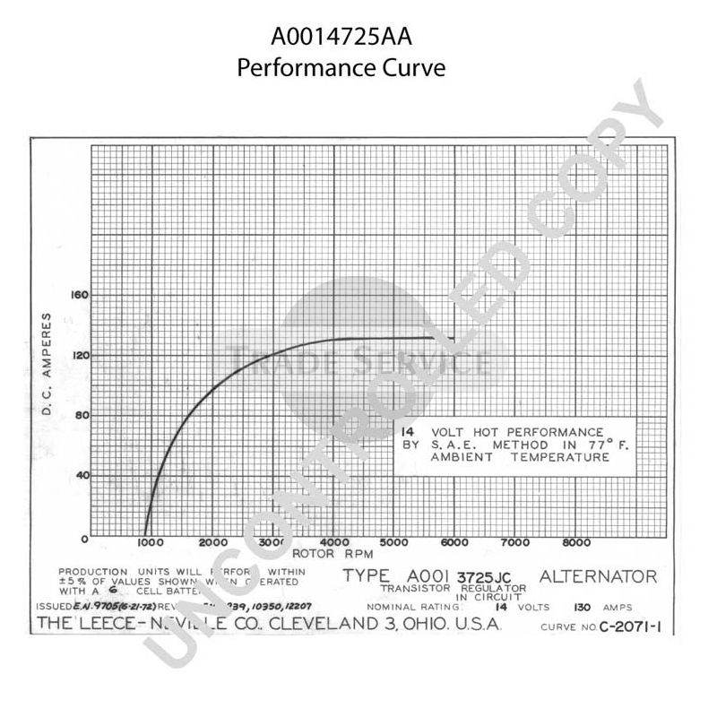 A0014725AA Prestolite Generator