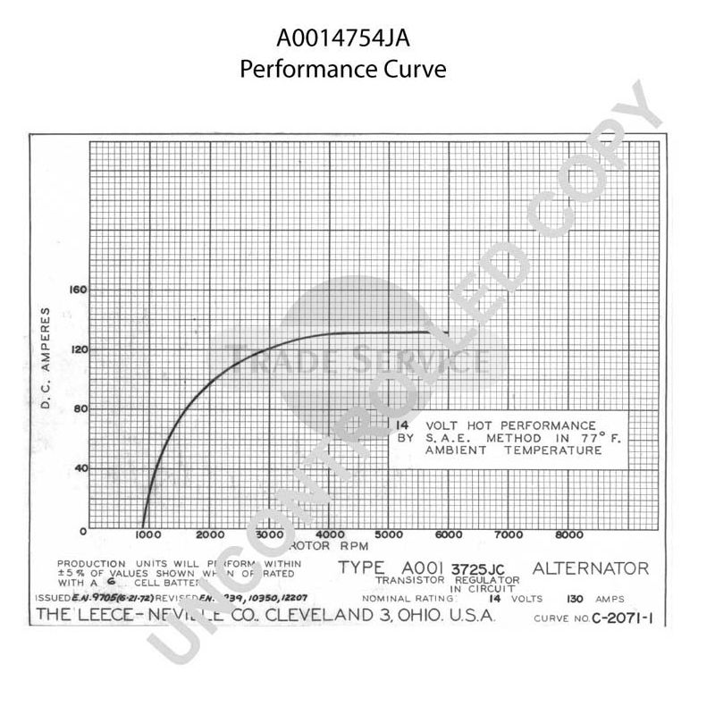 A0014754JA Prestolite Generator