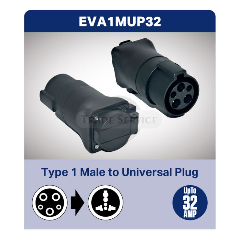 Type 1 Male To Universal Plug cable adaptor 32A