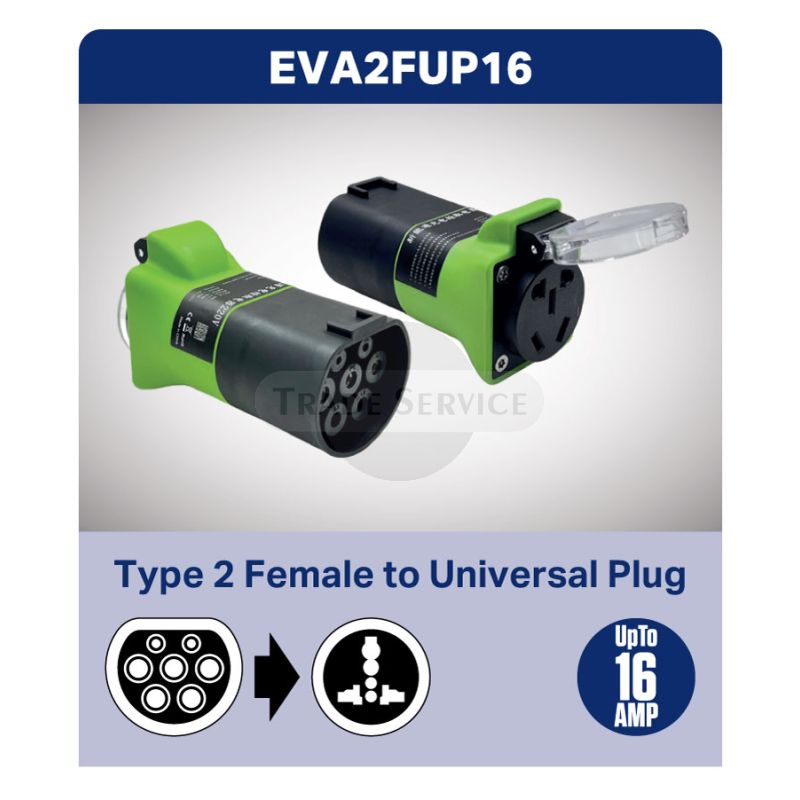 Type 2 Female To Universal Plug cable adaptor 16A