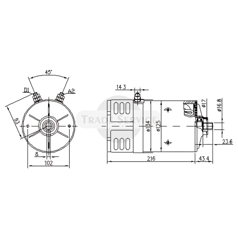 11.218.108 AMK4509 MM395 MAHLE (Letrika, Iskra) DC-Motor (11218108)