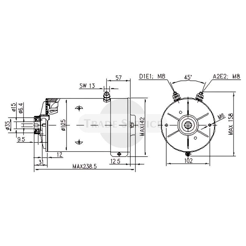 11.212.394 AMK5640 MM378 MAHLE (Letrika, Iskra) DC-Motor (11212394)