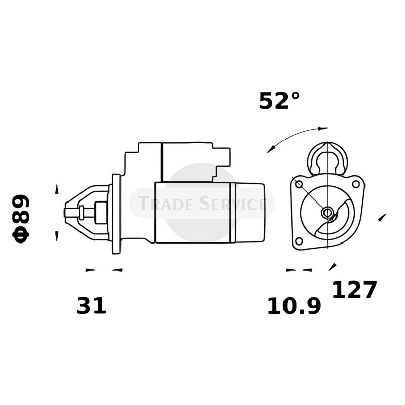 11.132.291 AZF4357 MS197 MAHLE (Letrika, Iskra) Anlasser (11132291)